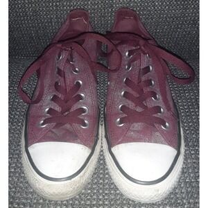 Converse All Star Womens size 7 Low top Sneakers Maroon Burgundy Fade/Frost look